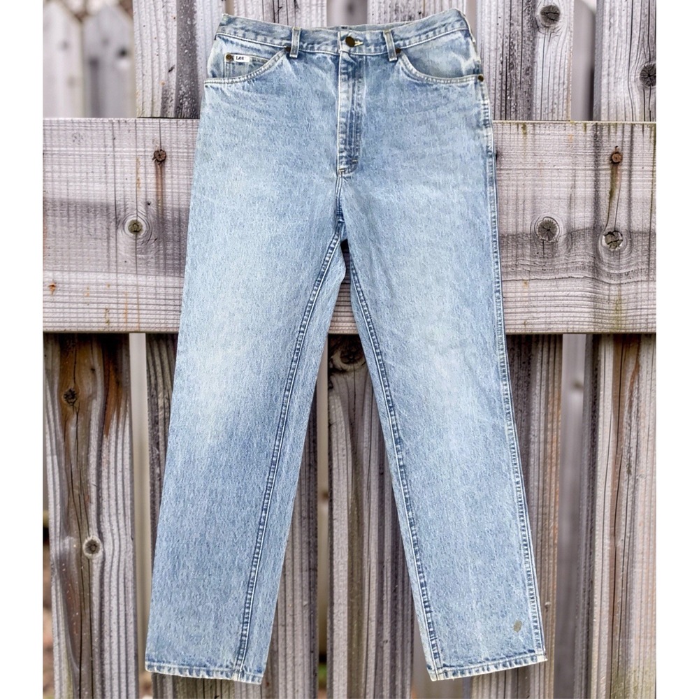 Vintage 1980s Lee Riders 200 Jeans Light Wash 34x32 (Fits 32x30) Talon USA Made